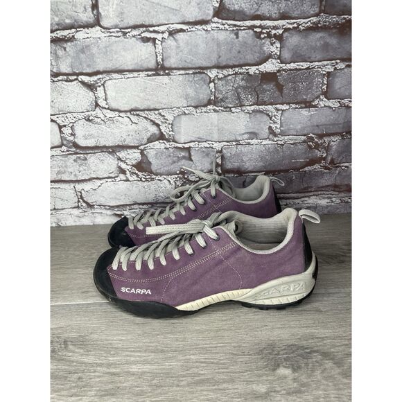 Scarpa Shoes Mojito Vibram Purple Low Top Trail Hiking Suede Women 7.5M US/39EU - Picture 1 of 16